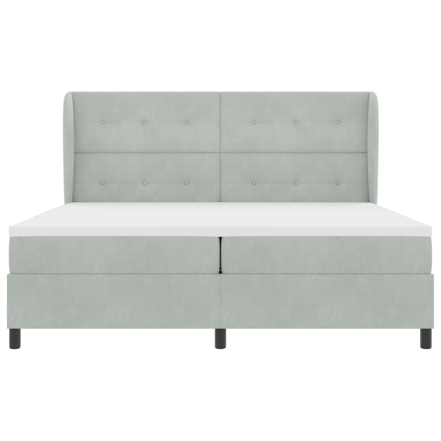 Boxspringbed met matras fluweel lichtgrijs 200x200 cm