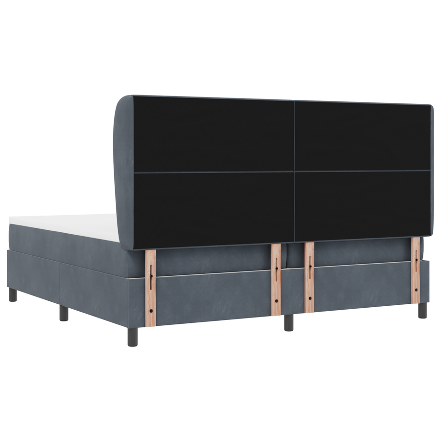Boxspringbed met matras fluweel donkergrijs 200x200 cm