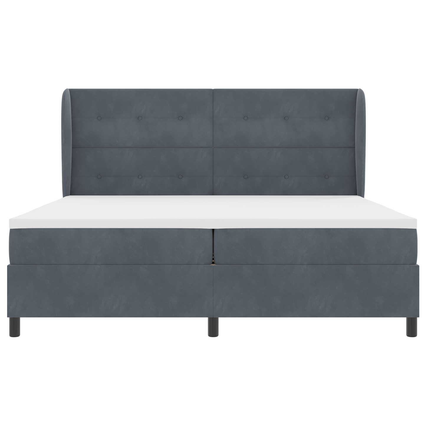Boxspringbed met matras fluweel donkergrijs 200x200 cm
