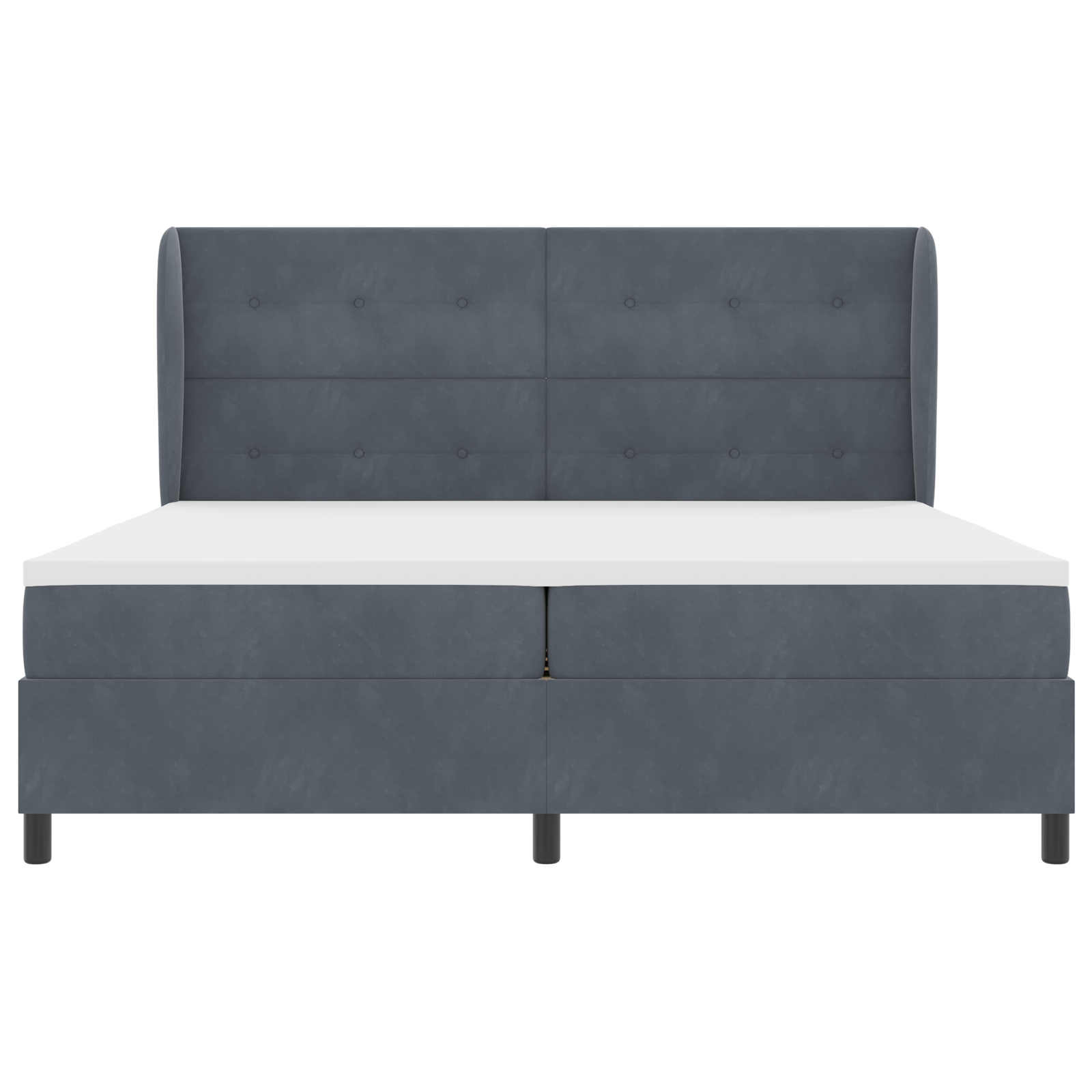 Boxspringbed met matras fluweel donkergrijs 200x200 cm