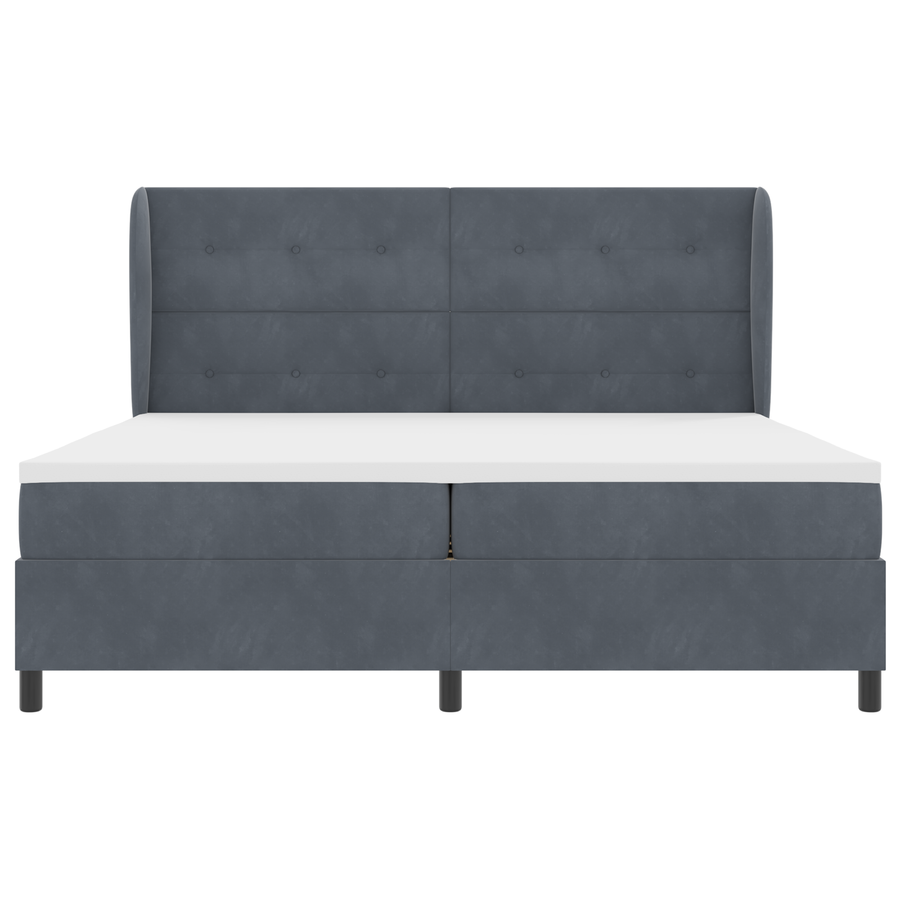 Boxspringbed met matras fluweel donkergrijs 200x200 cm