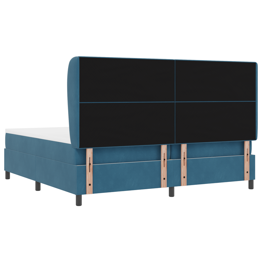 Boxspringbed met matras fluweel donkerblauw 200x200 cm