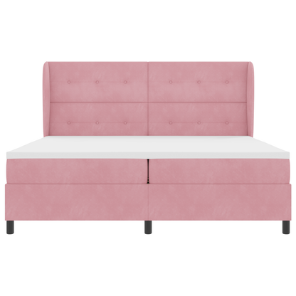 Boxspringbed met matras fluweel roze 200x200 cm