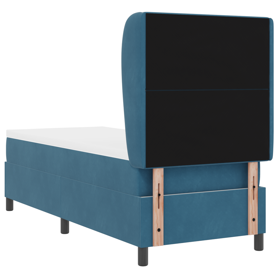 Boxspringbed met matras fluweel donkerblauw 80x200 cm