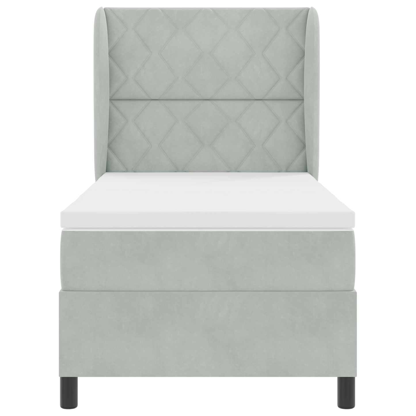 Boxspringbed met matras fluweel lichtgrijs 90x190 cm