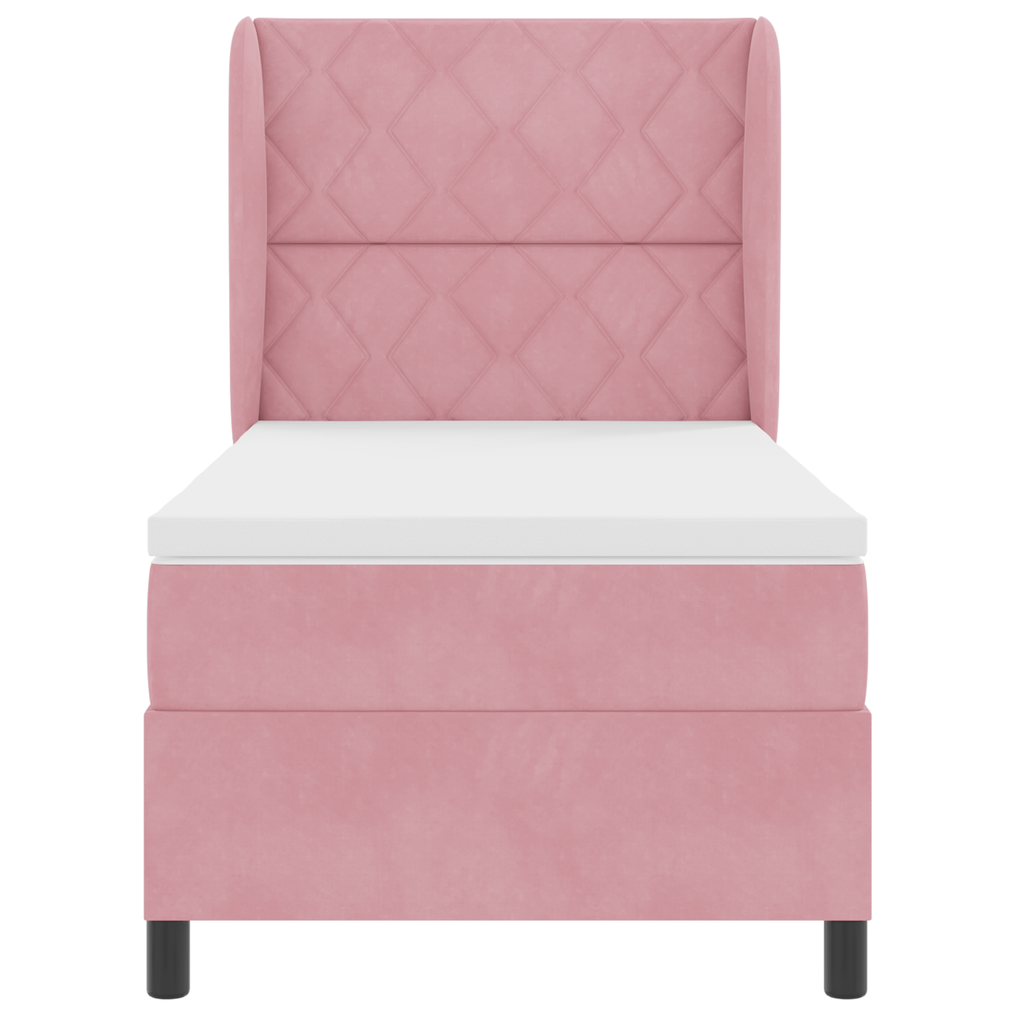 Boxspringbed met matras fluweel roze 90x190 cm