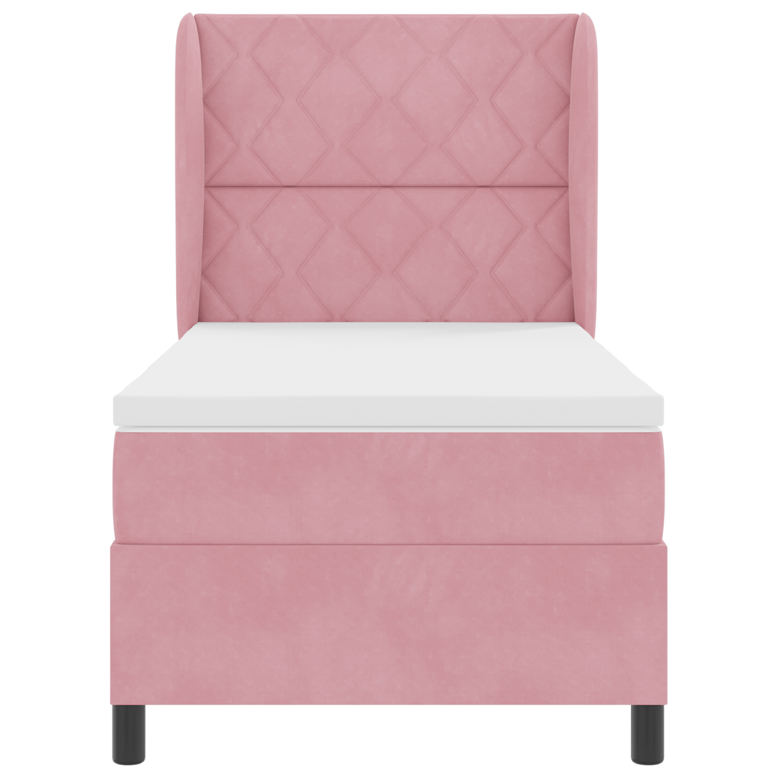 Boxspringbed met matras fluweel roze 90x190 cm