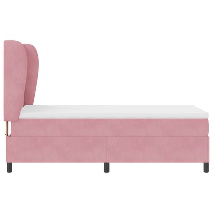 Boxspringbed met matras fluweel roze 90x190 cm