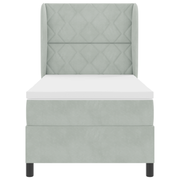 Box spring bed with mattress Light gray 200 x 90 cm Polyester