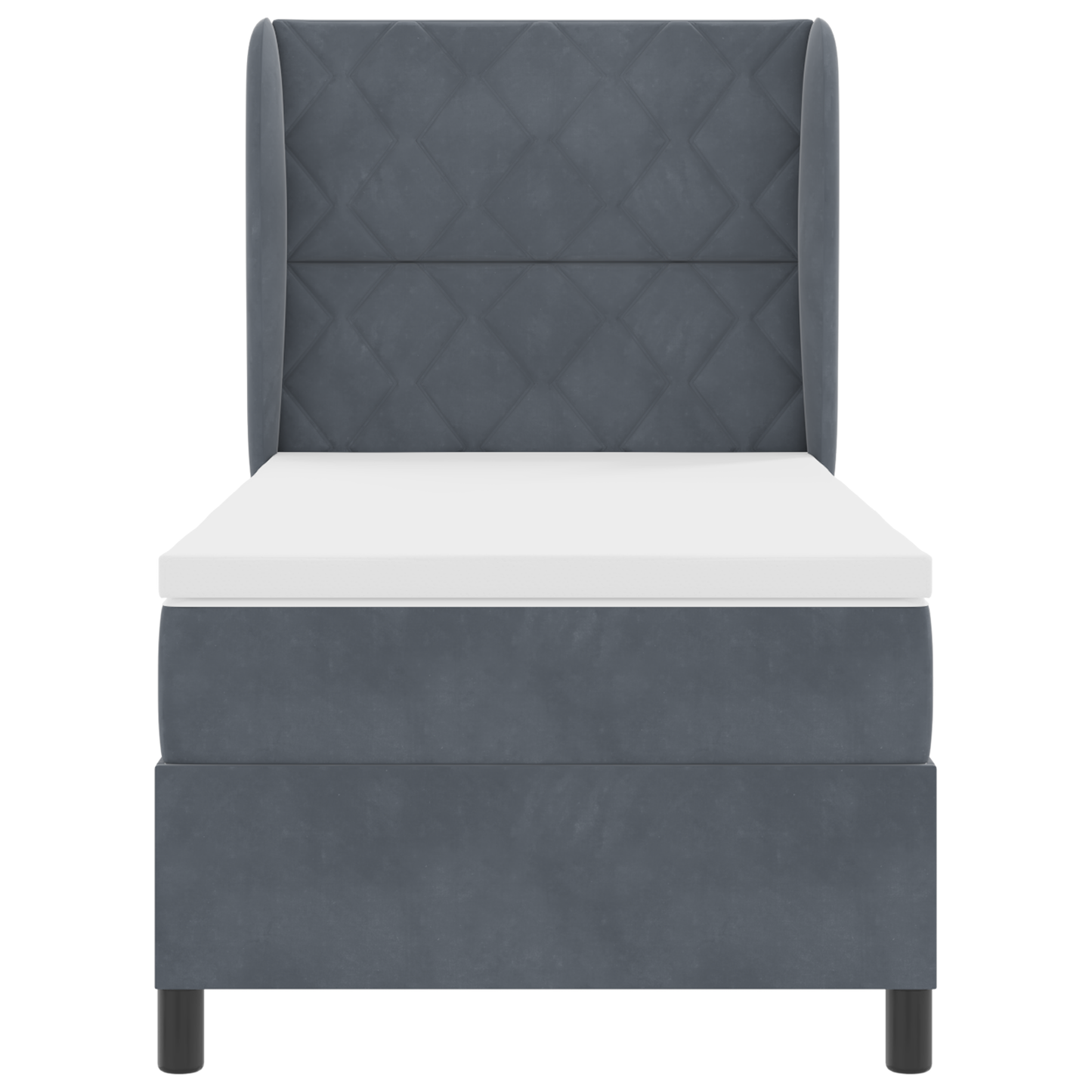 Boxspringbed met matras fluweel donkergrijs 90x200 cm