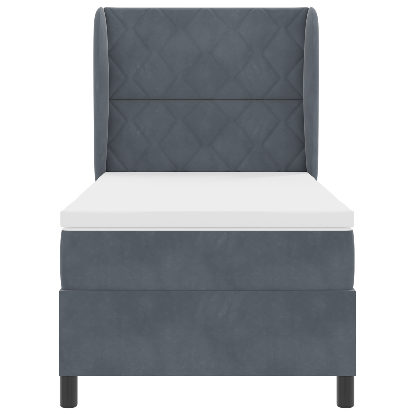Boxspringbed met matras fluweel donkergrijs 90x200 cm