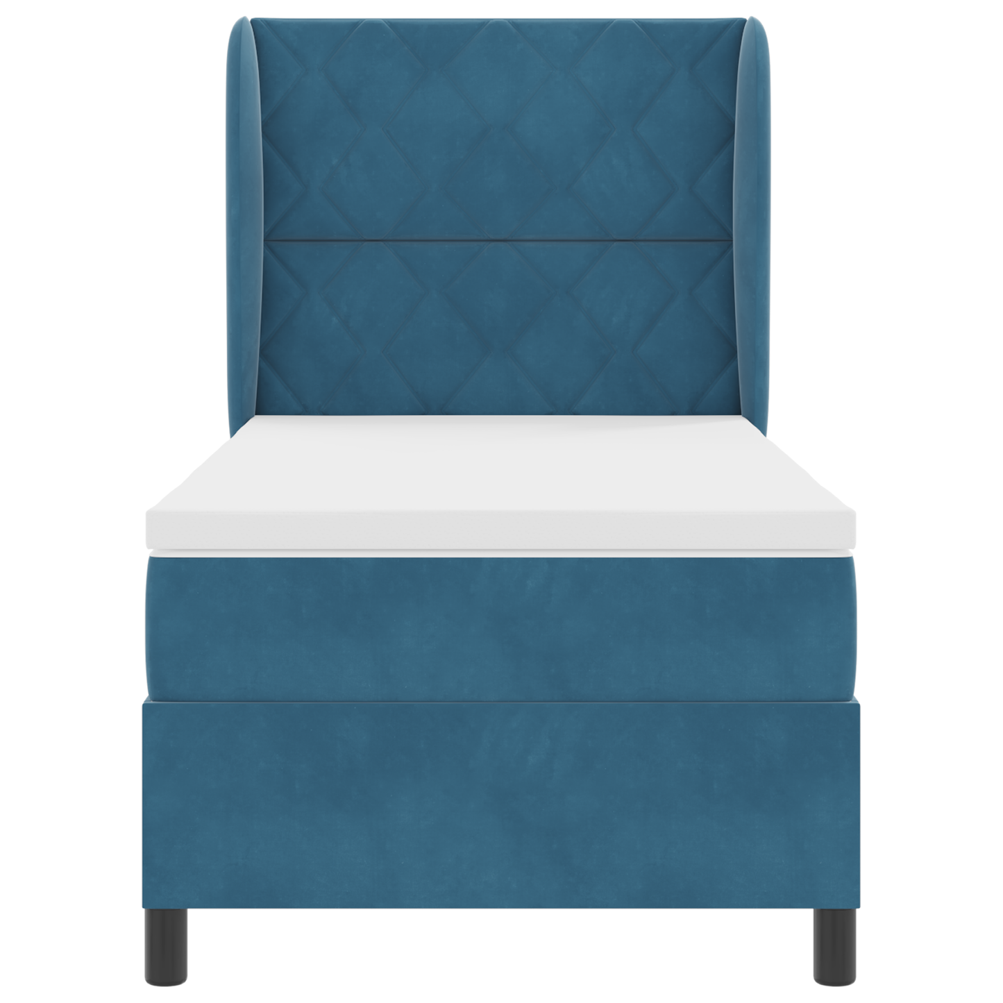 Boxspringbed met matras fluweel donkerblauw 90x200 cm