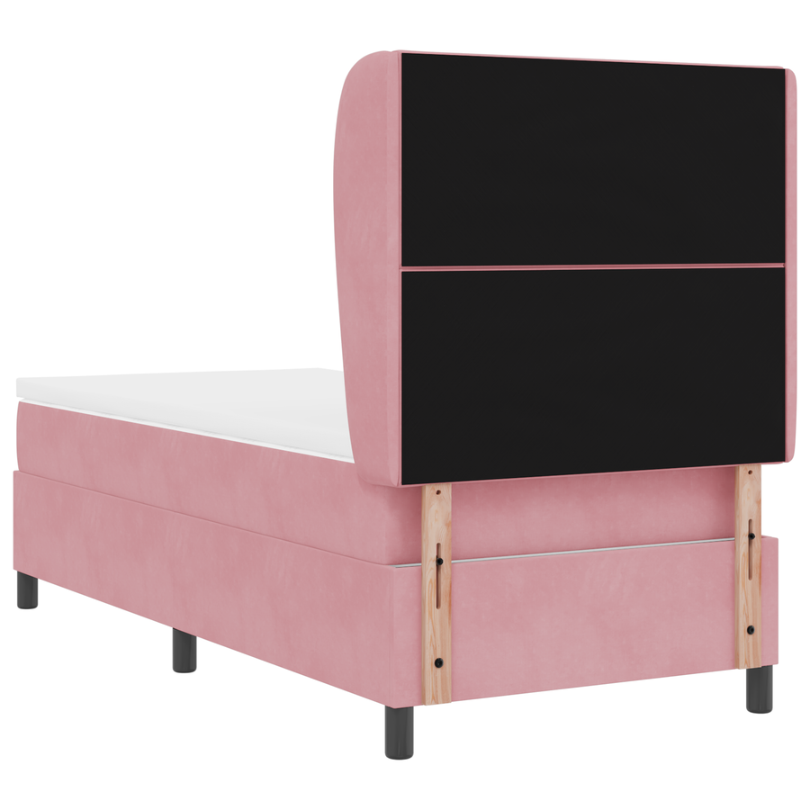 Boxspringbed met matras fluweel roze 90x200 cm