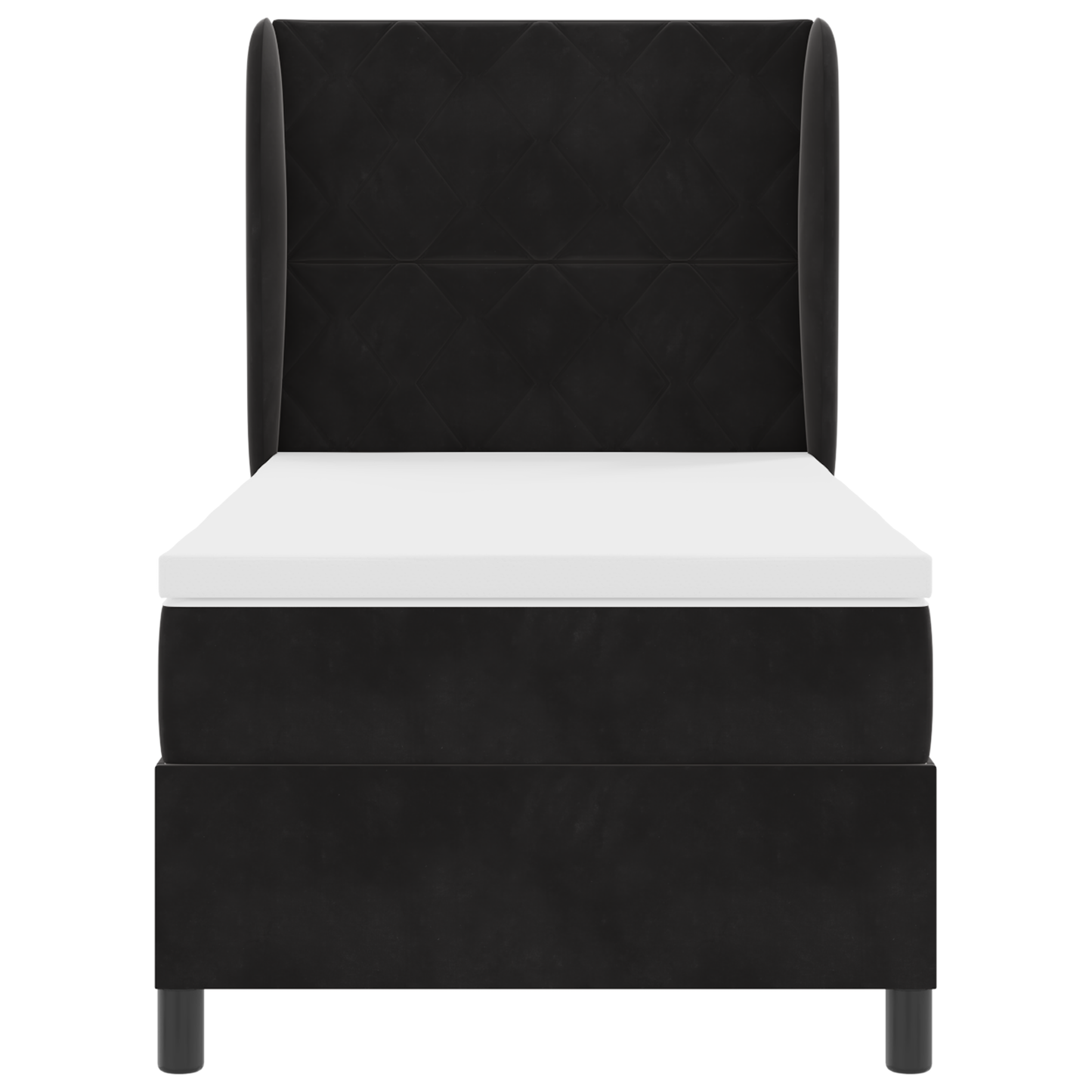 Boxspringbed met matras fluweel zwart 100x200 cm