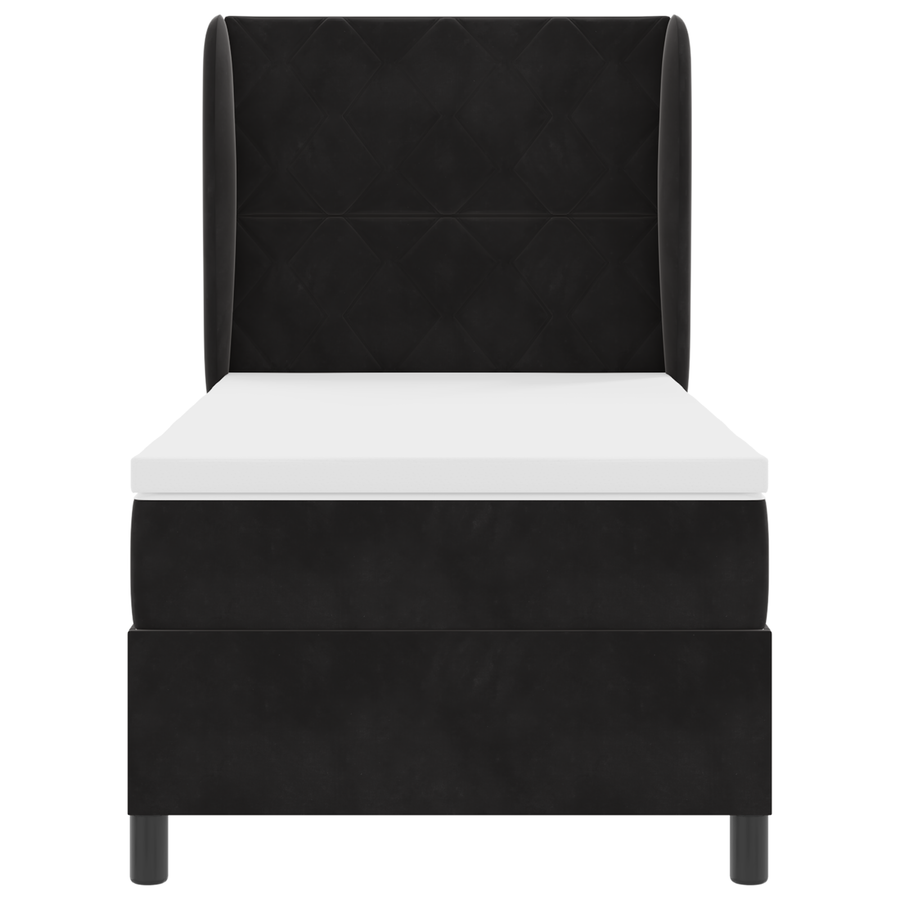 Boxspringbed met matras fluweel zwart 100x200 cm