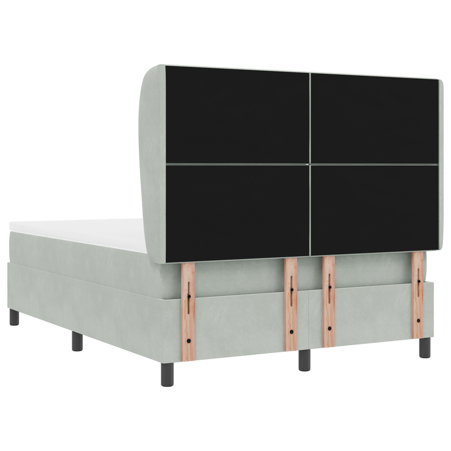 Boxspringbed met matras fluweel lichtgrijs 140x200 cm
