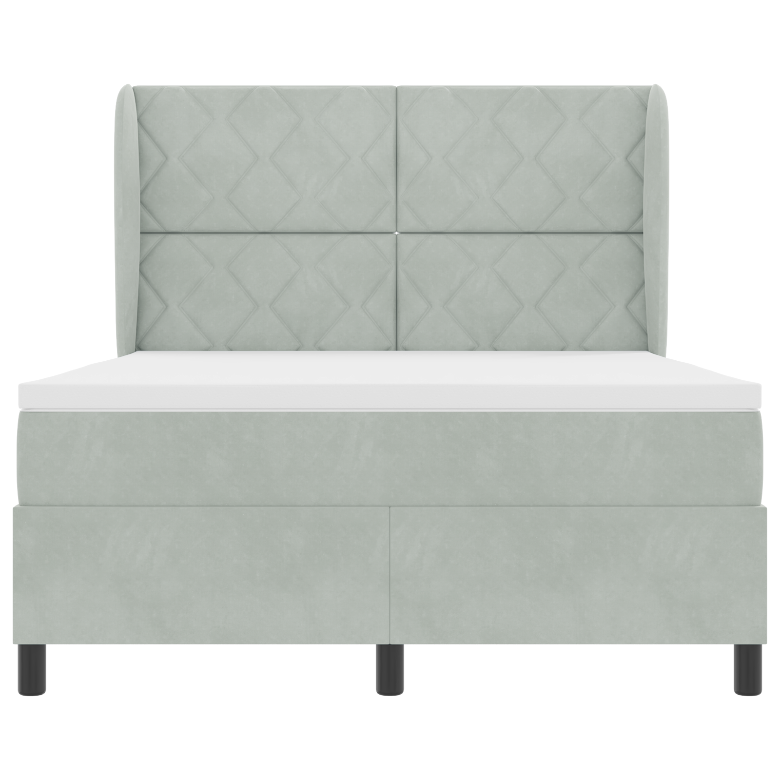 Boxspringbed met matras fluweel lichtgrijs 140x200 cm