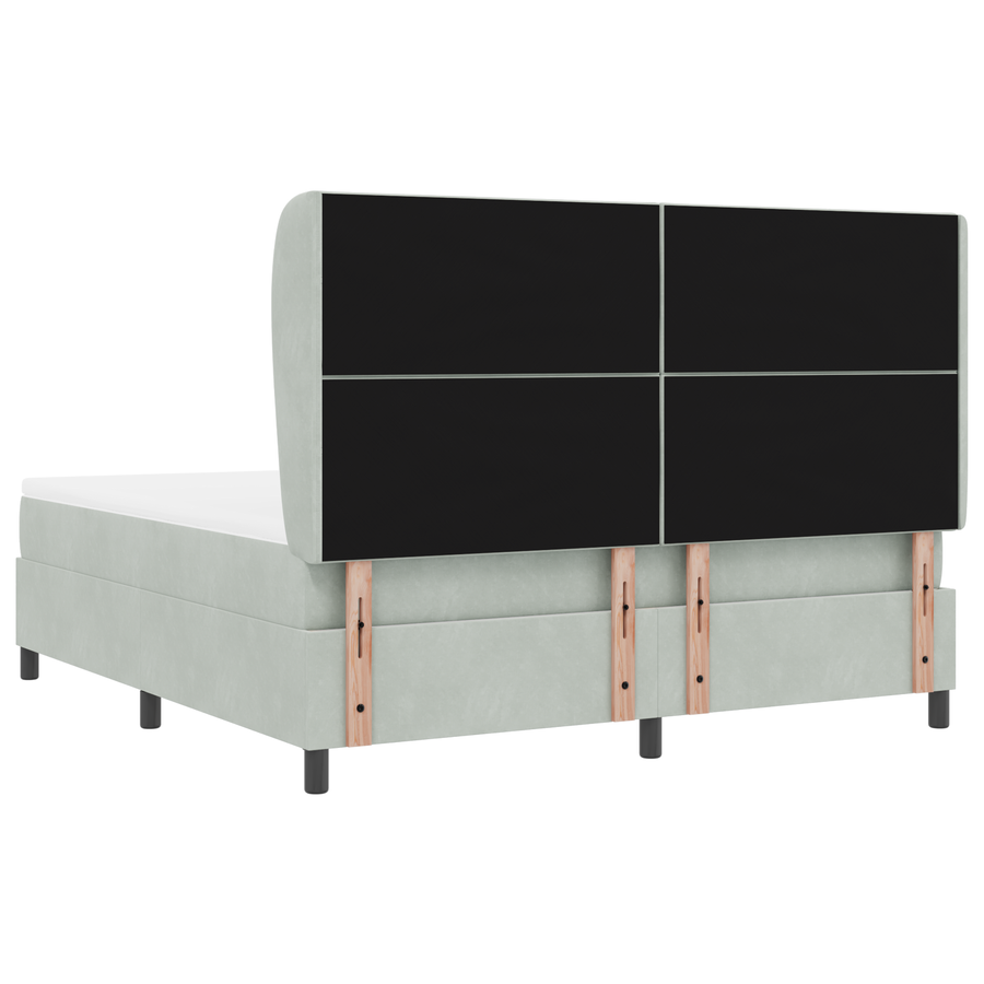 Boxspringbed met matras fluweel lichtgrijs 180x200 cm