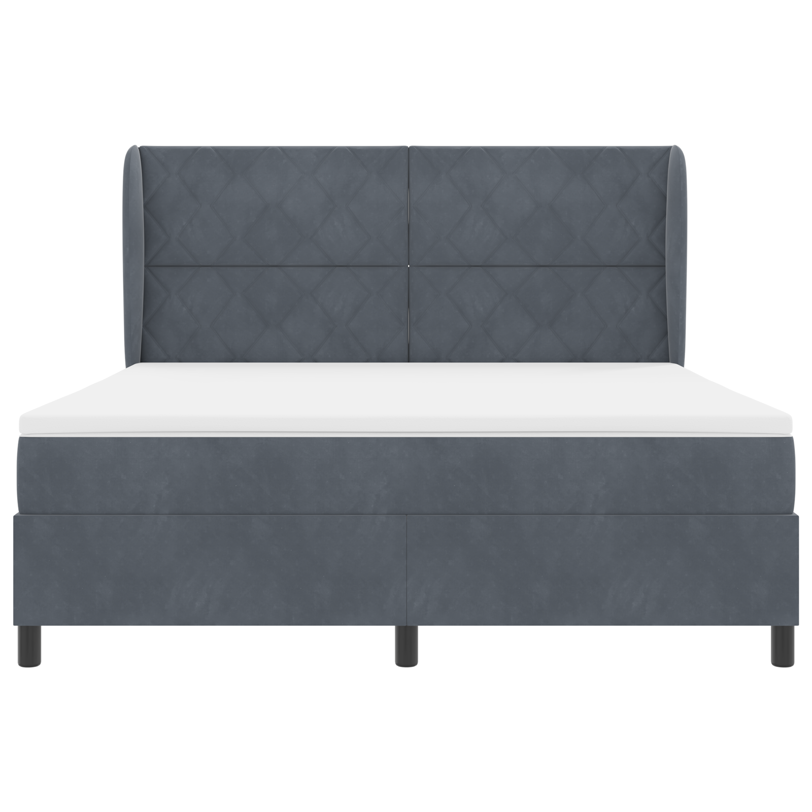 Boxspringbed met matras fluweel donkergrijs 180x200 cm