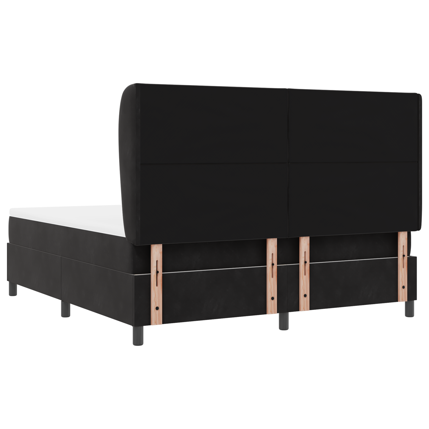 Boxspringbed met matras fluweel zwart 180x200 cm