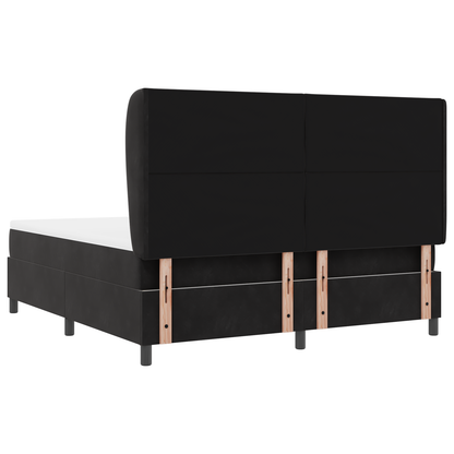 Boxspringbed met matras fluweel zwart 180x200 cm