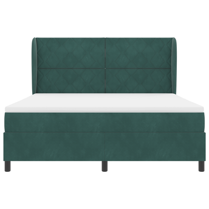 Boxspringbed met matras fluweel donkergroen 180x200 cm