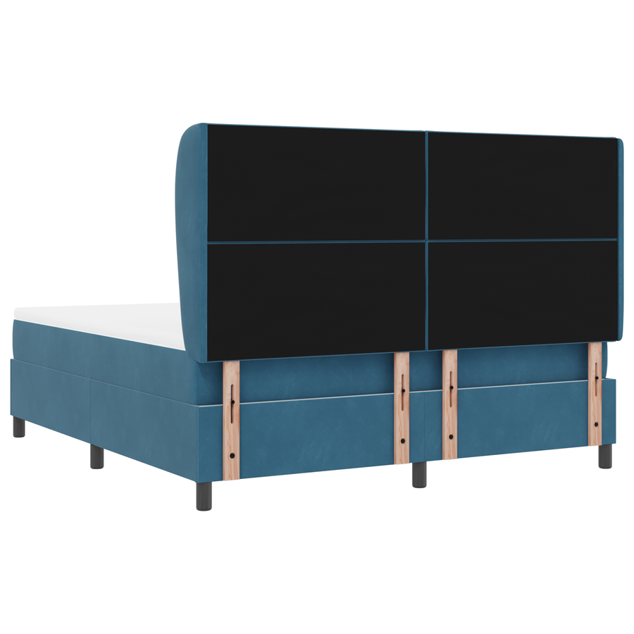 Boxspringbed met matras fluweel donkerblauw 180x200 cm