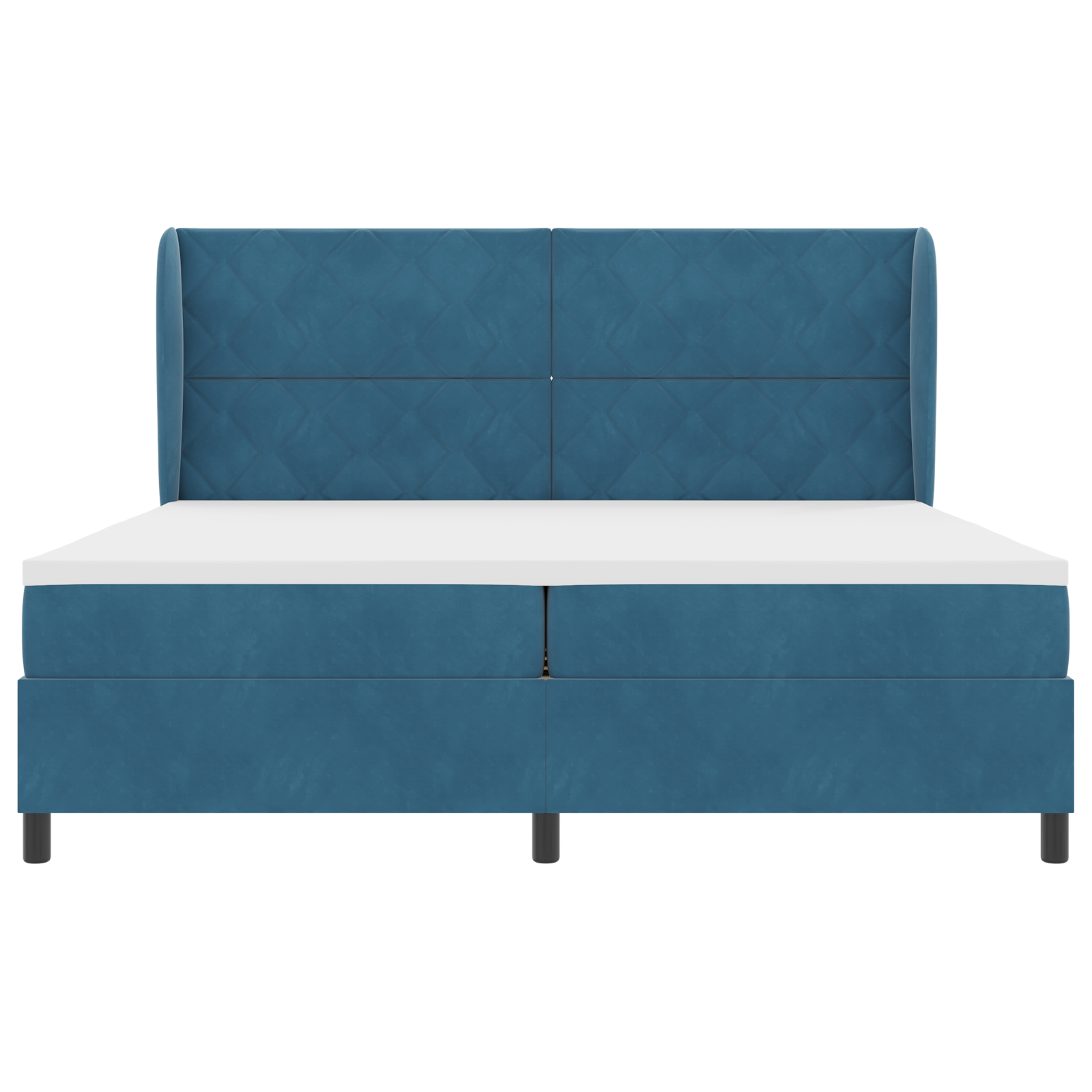 Boxspringbed met matras fluweel donkerblauw 200x200 cm