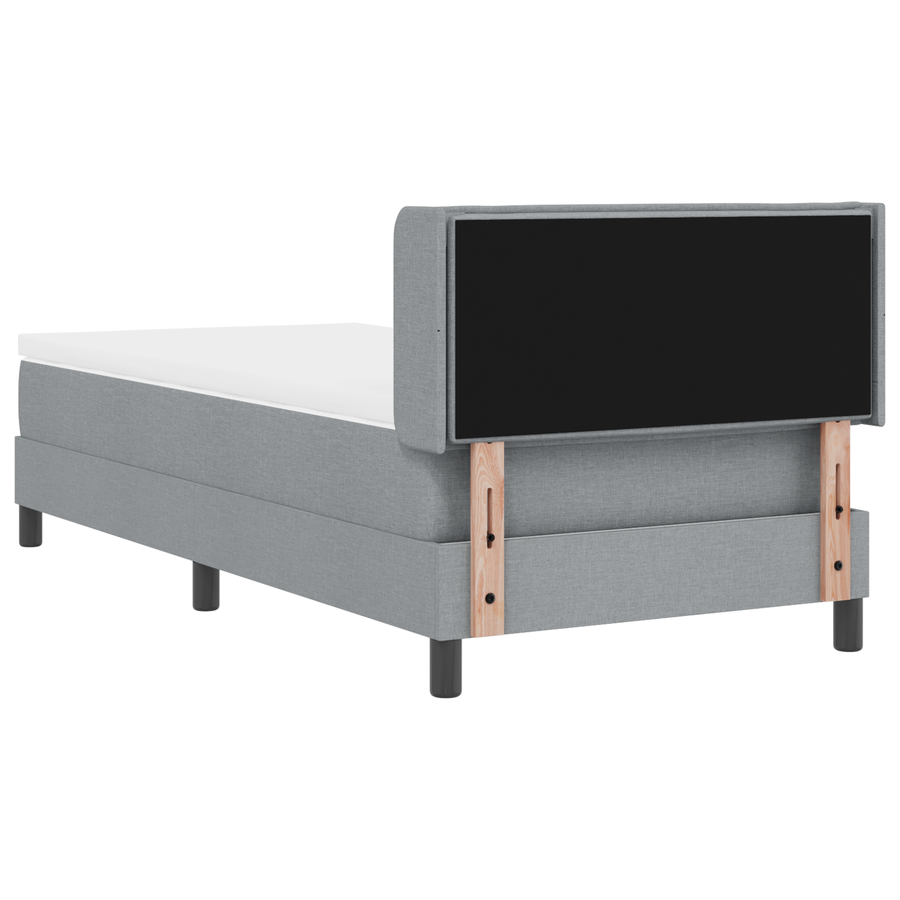 Boxspringbed met matras stof lichtgrijs 80x200 cm