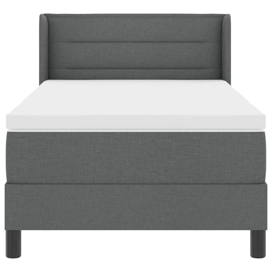 Boxspringbed met matras stof donkergrijs 90x190 cm