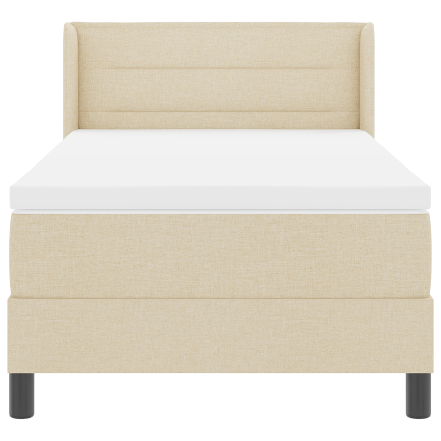Boxspringbed met matras stof crèmekleurig 90x190 cm