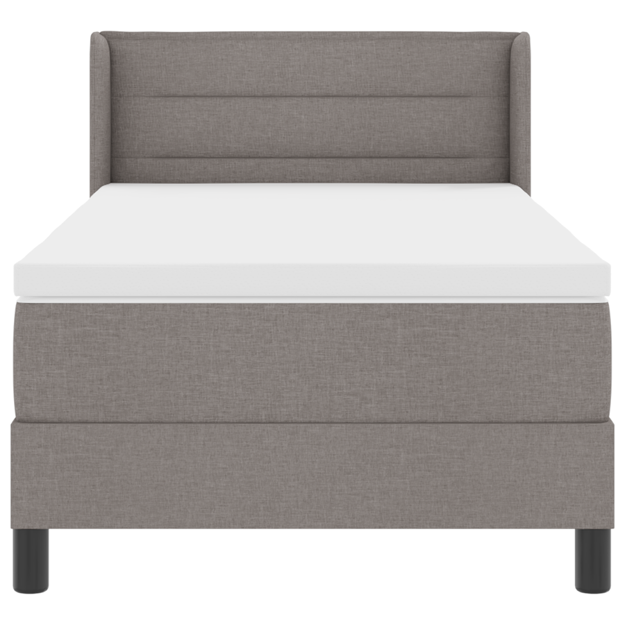 Boxspringbed met matras stof taupe 90x200 cm