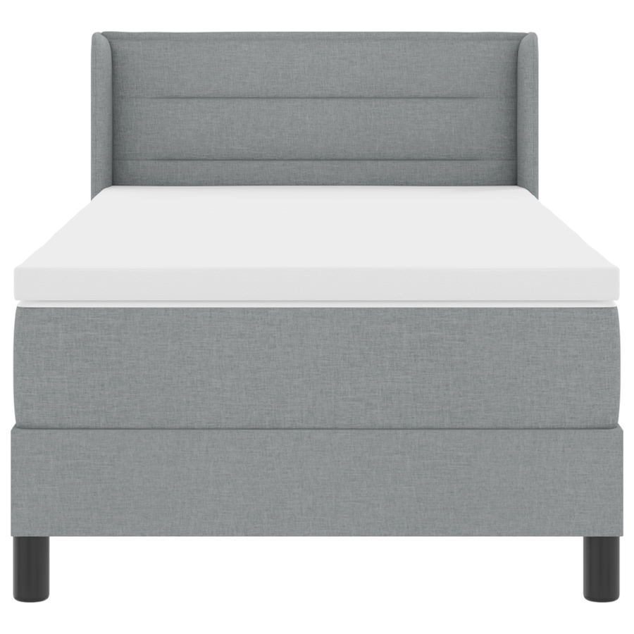 Boxspringbed met matras stof lichtgrijs 100x200 cm