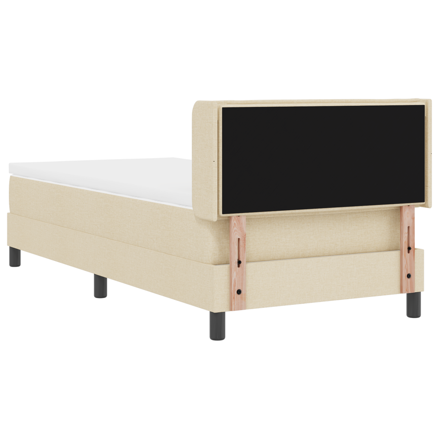 Boxspringbed met matras stof crèmekleurig 100x200 cm