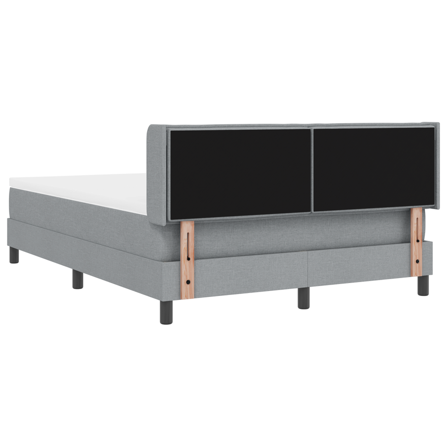 Boxspringbed met matras stof lichtgrijs 140x190 cm