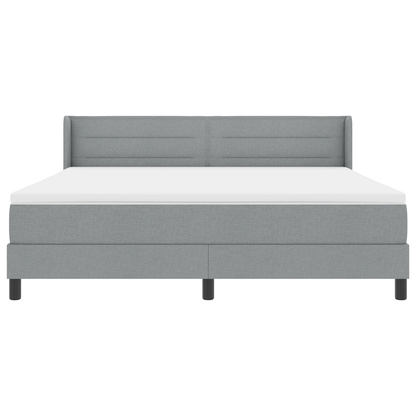 Boxspringbed met matras stof lichtgrijs 180x200 cm