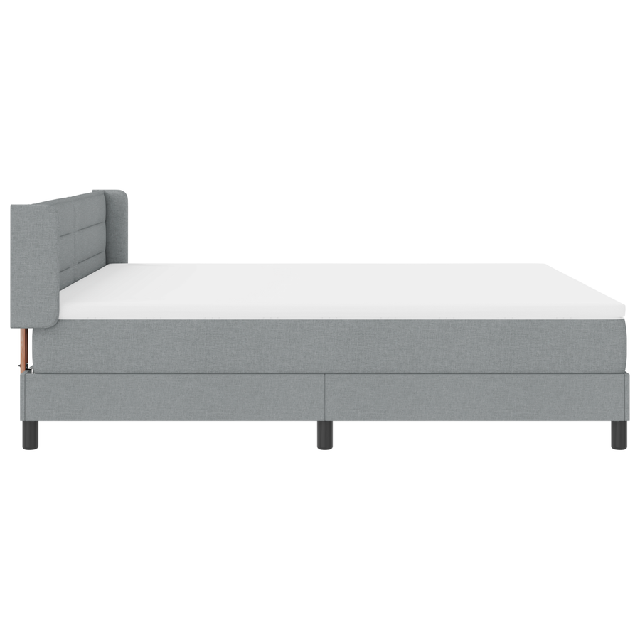 Boxspringbed met matras stof lichtgrijs 180x200 cm