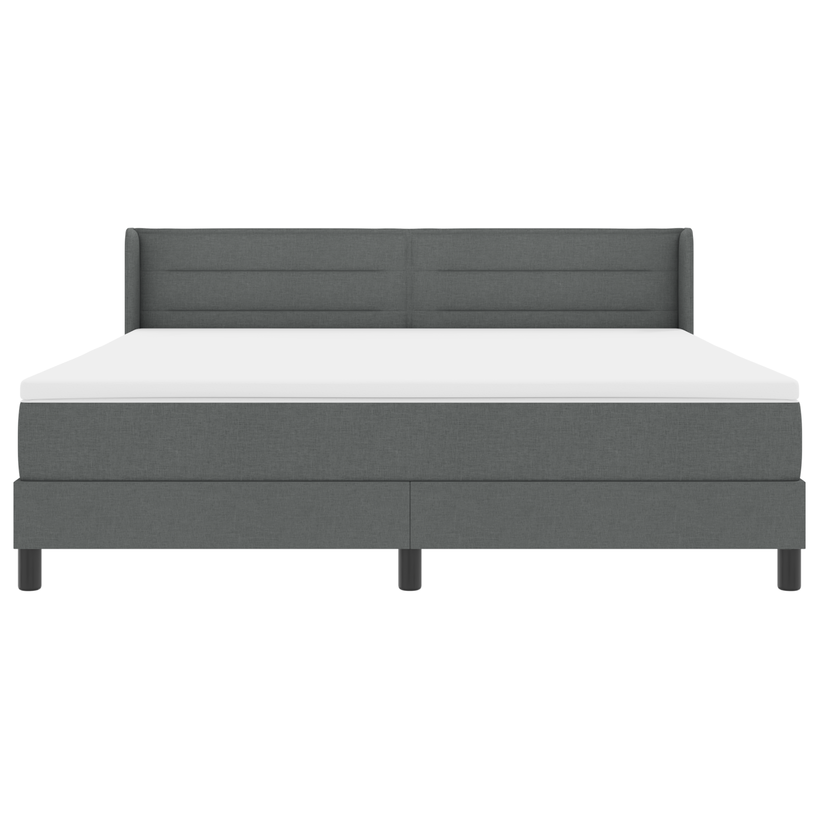 Boxspringbed met matras stof donkergrijs 180x200 cm