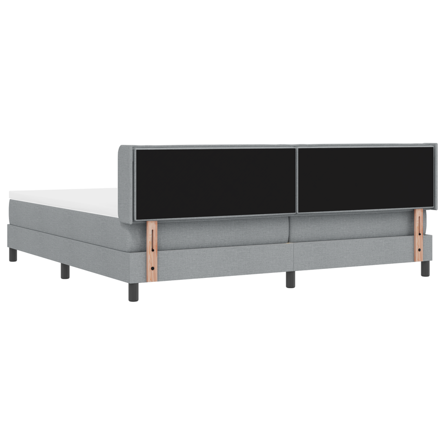Boxspringbed met matras stof lichtgrijs 200x200 cm