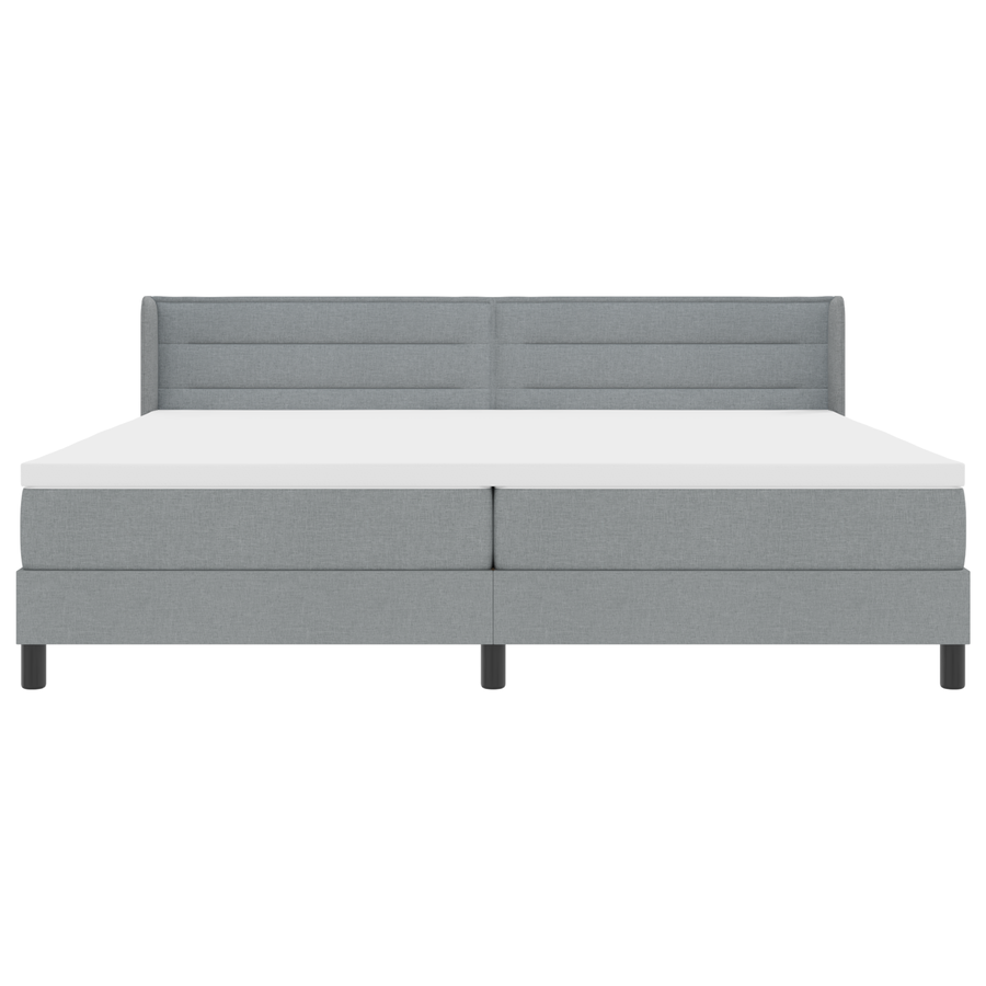 Boxspringbed met matras stof lichtgrijs 200x200 cm
