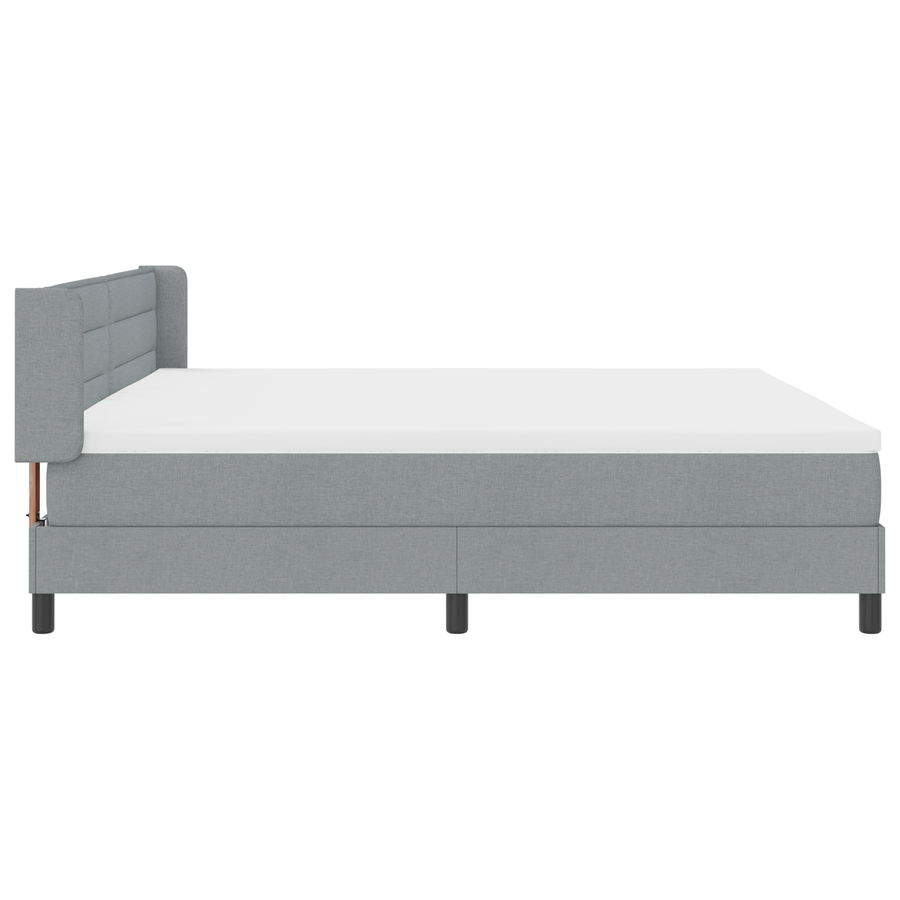 Boxspringbed met matras stof lichtgrijs 200x200 cm