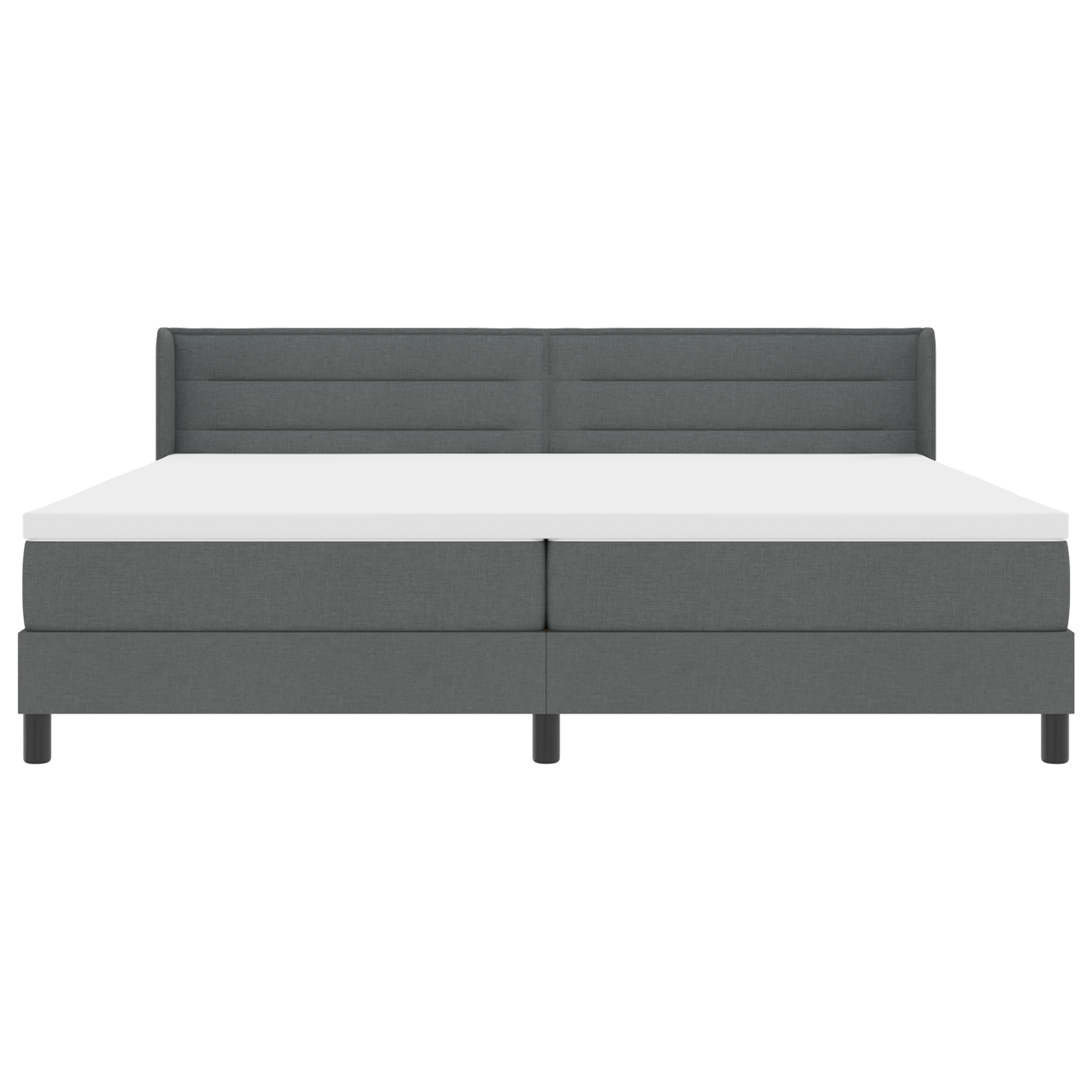 Boxspringbed met matras stof donkergrijs 200x200 cmfen