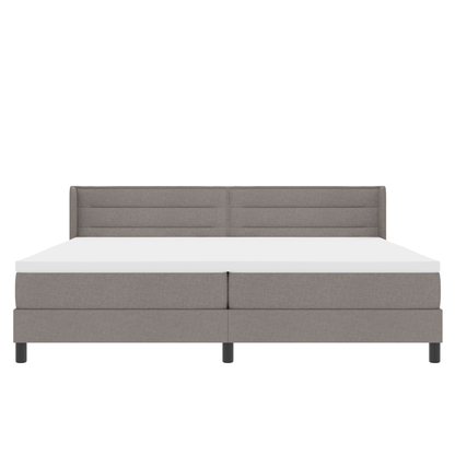 Boxspringbed met matras stof taupe 200x200 cm