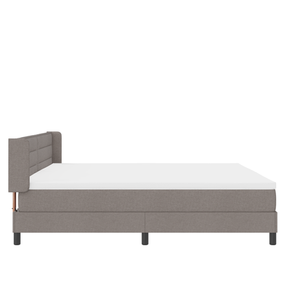 Boxspringbed met matras stof taupe 200x200 cm