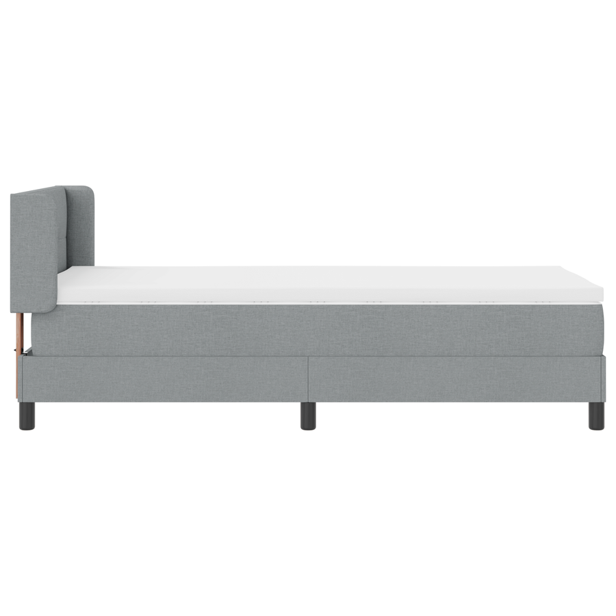 Boxspringbed met matras stof lichtgrijs 90x190 cm