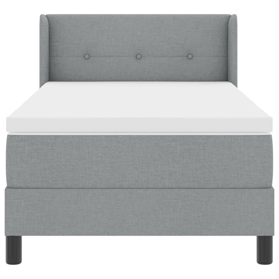 Boxspringbed met matras stof lichtgrijs 90x200 cm