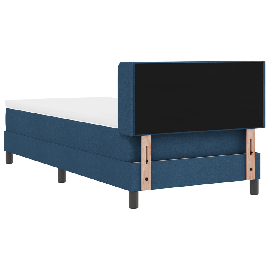 Boxspringbed met matras stof blauw 90x200 cm