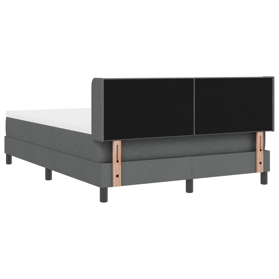 Boxspringbed met matras stof donkergrijs 140x190 cm