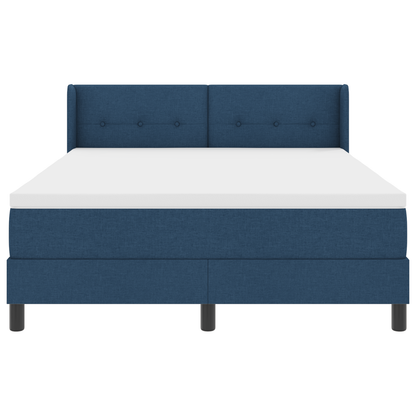 Boxspringbed met matras stof blauw 140x190 cm