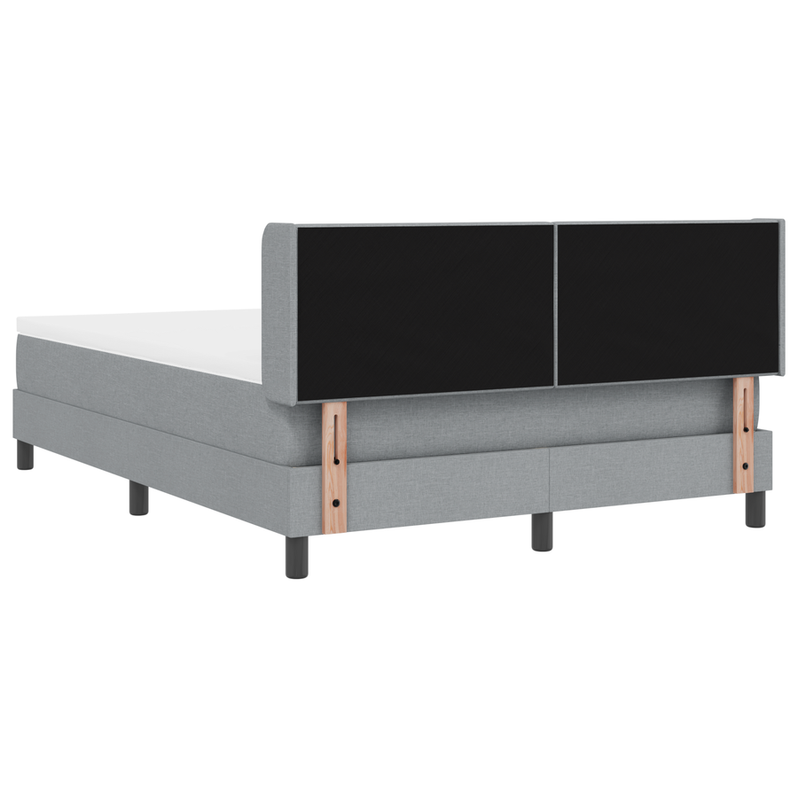 Boxspringbed met matras stof lichtgrijs 140x200 cm
